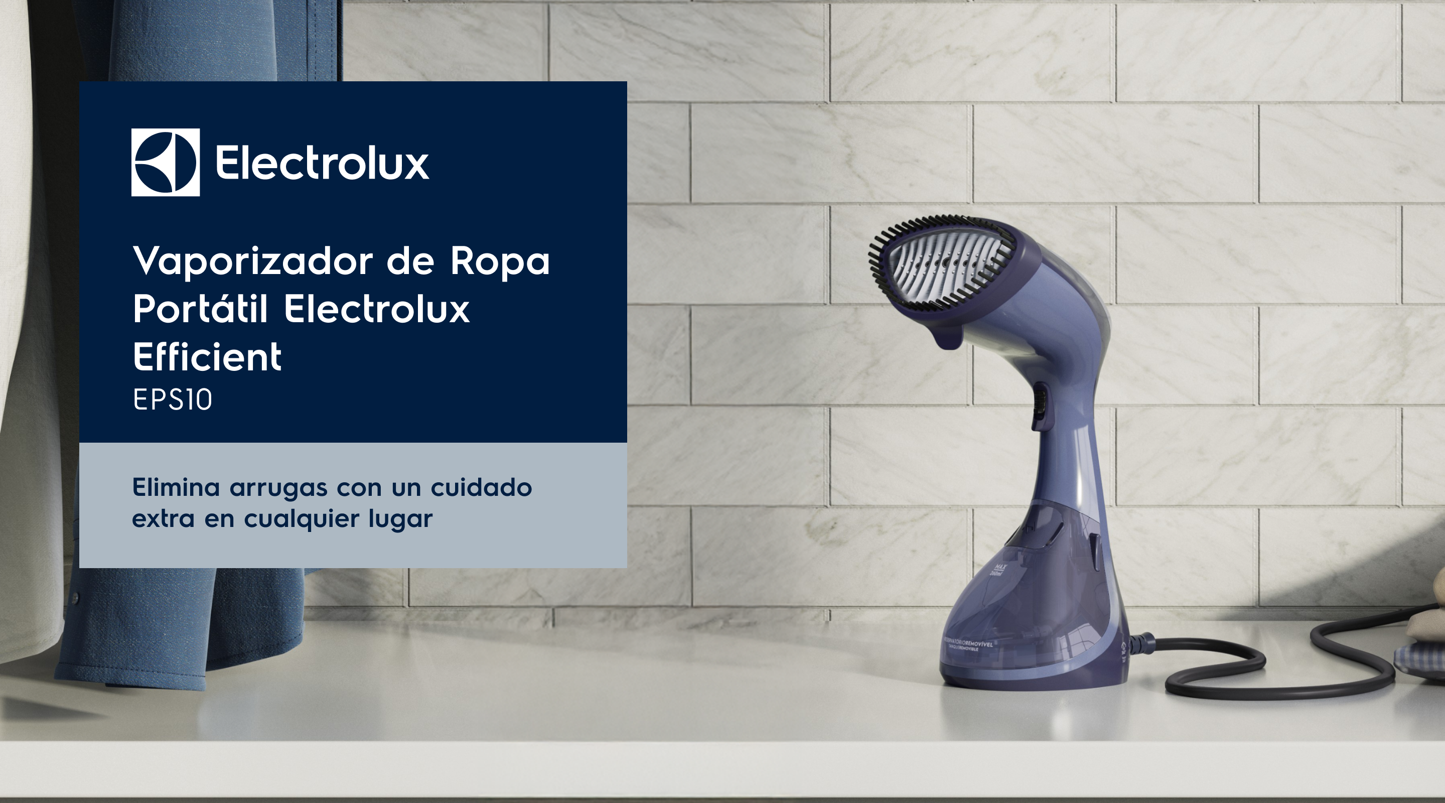 Vaporizador de Ropa Portátil Electrolux Efficient EPS10 - Elimina arrugas con un cuidado extra en cualquier lugar