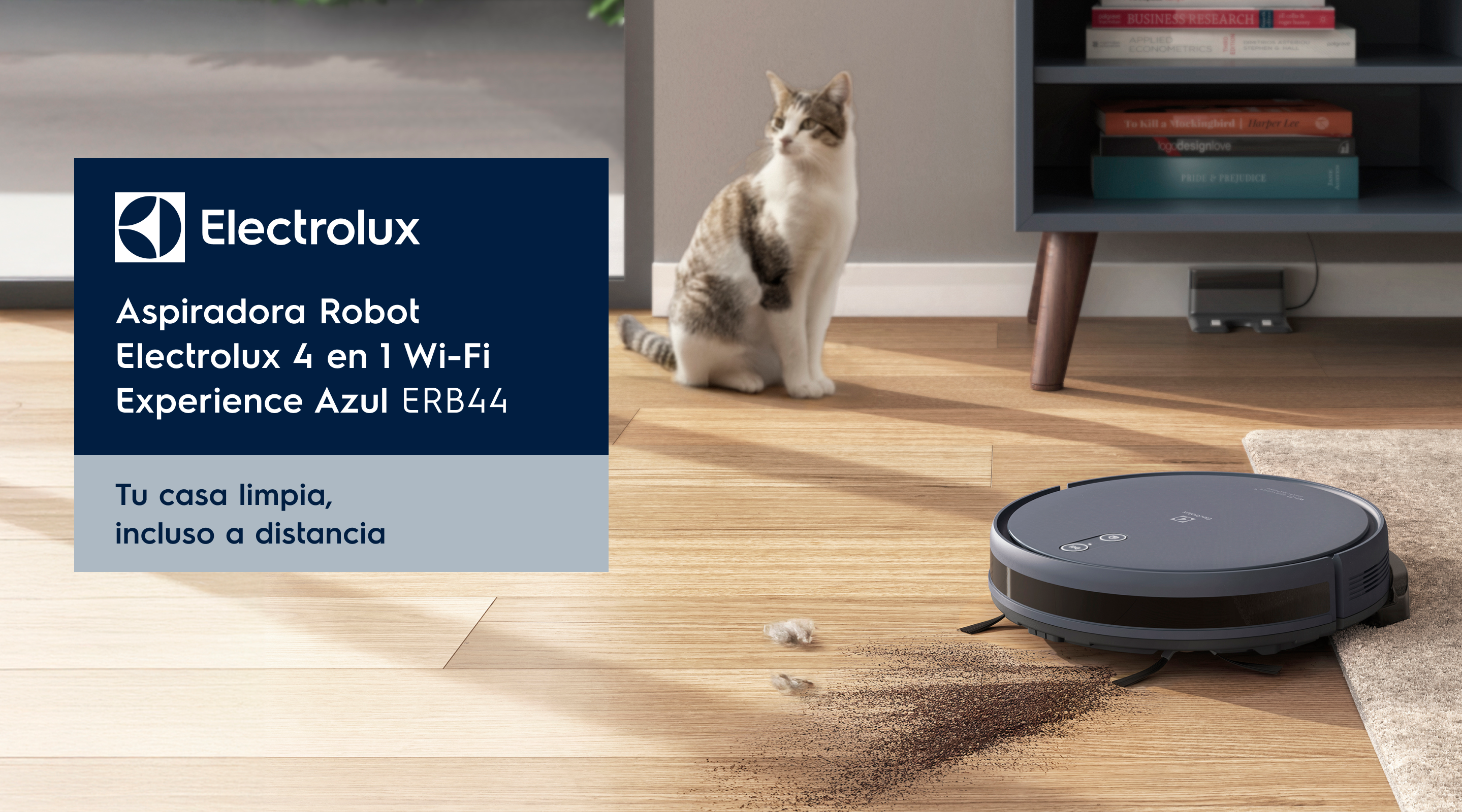 Aspiradora Robot Electrolux 4 en 1 Wi-Fi Experience Azul ERB44 - Tu casa limpia, incluso a distancia