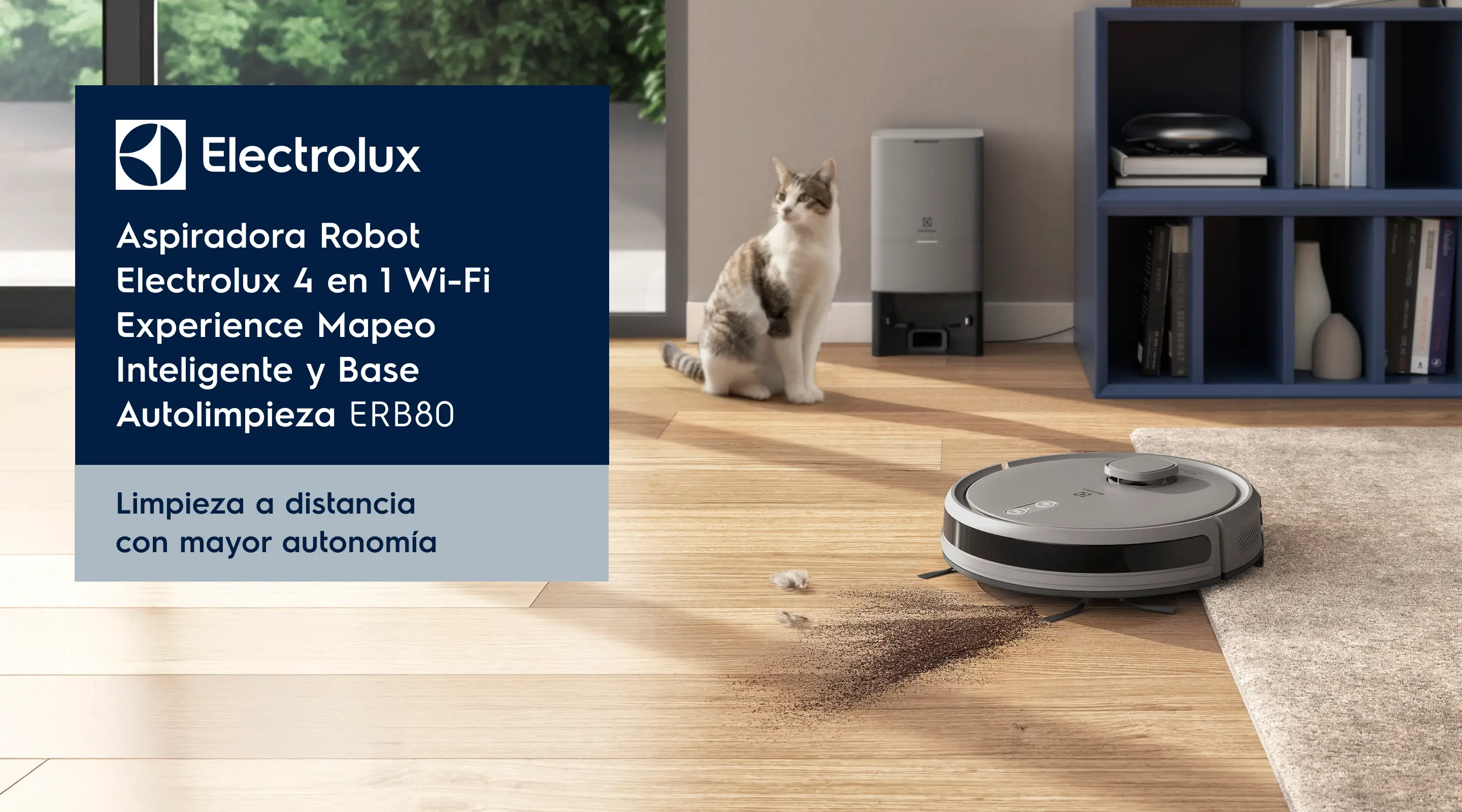 Aspiradora Robot Electrolux 4 en 1 Wi-Fi Experience Mapeo Inteligente y Base Autolimpieza ERB80 - Limpieza a distancia con mayor autonomía