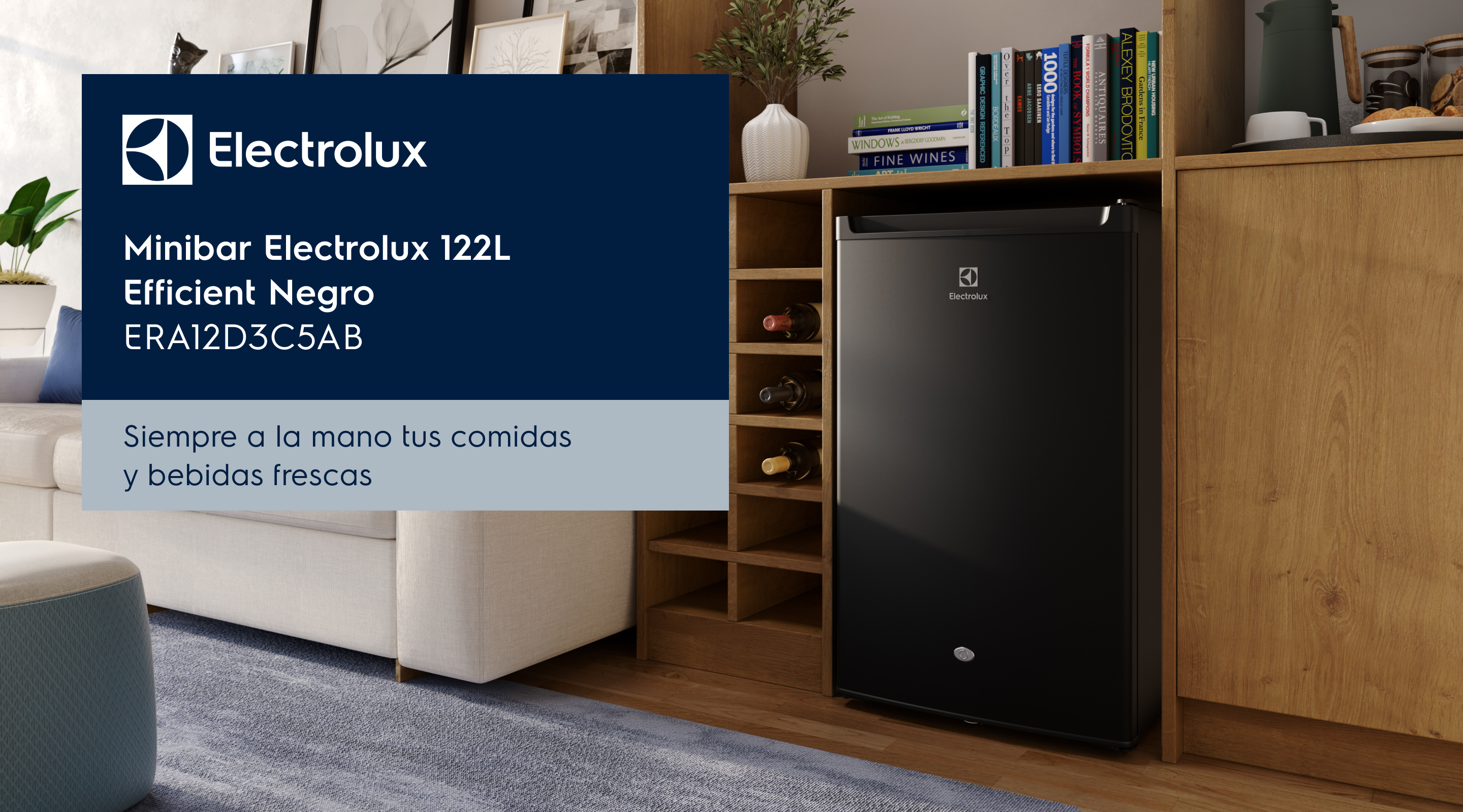  Electrolux - Minibar Electrolux 120L Efficient Negro ERA12D3C5AB - Siempre a la mano tus comidas y bebidas frescas