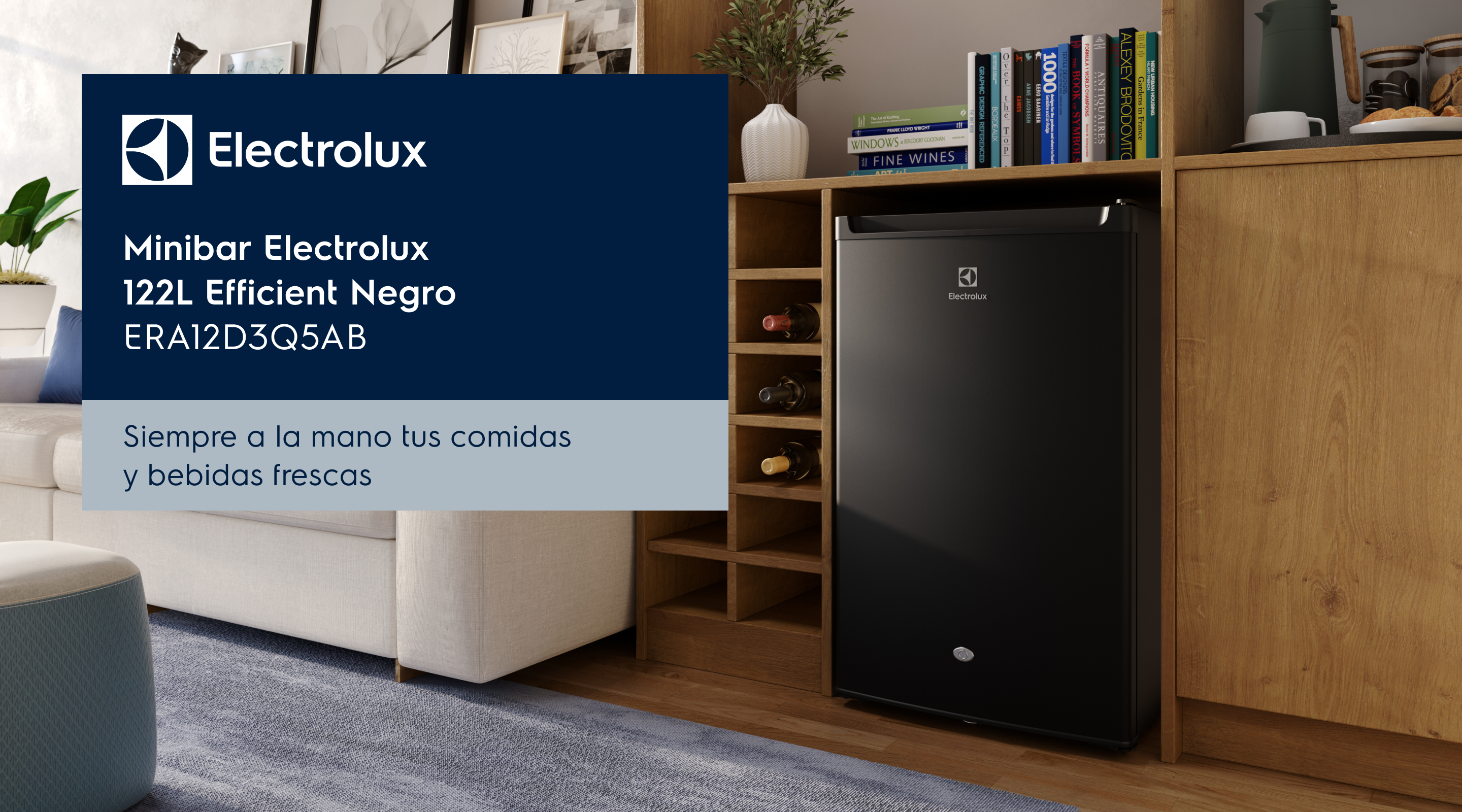  Electrolux - Minibar Electrolux 120L Efficient Negro ERA12D3C5AB - Siempre a la mano tus comidas y bebidas frescas