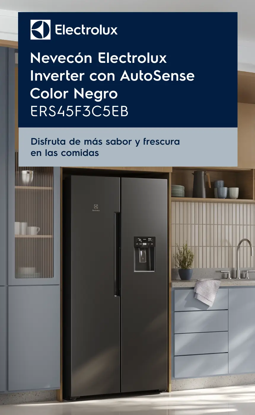Nevecón Electrolux Inverter con AutoSense Color Negro ERS45F3C5EB | Disfruta de más sabor y frescura en las comidas
