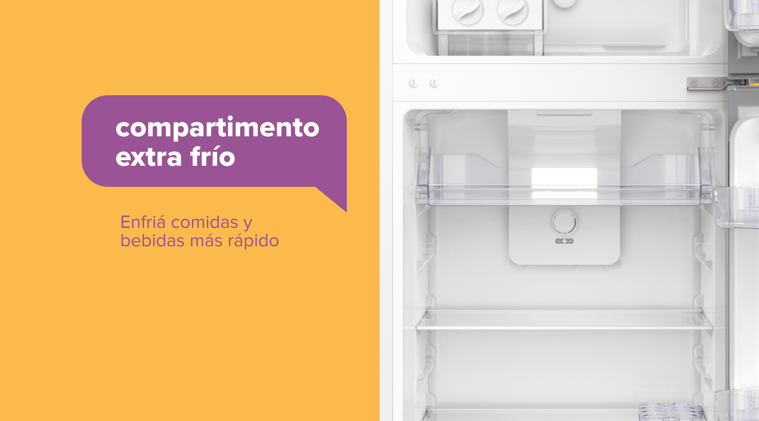 Compartimento extra frío - Enfriá comidas y bebidas más rápido