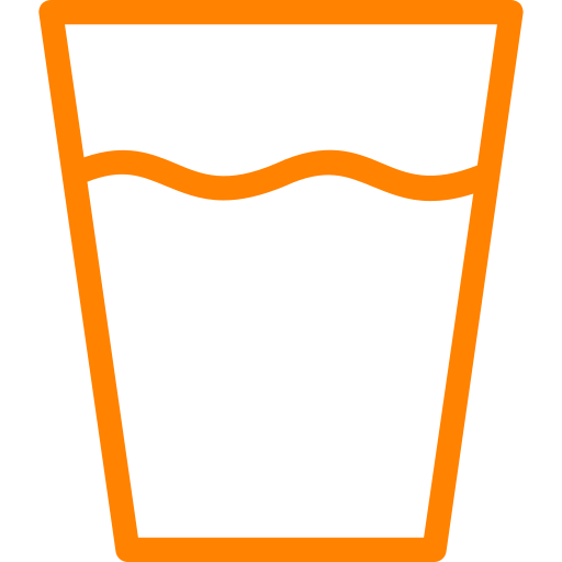 Ícone de um copo cheio de água na cor laranja Continental