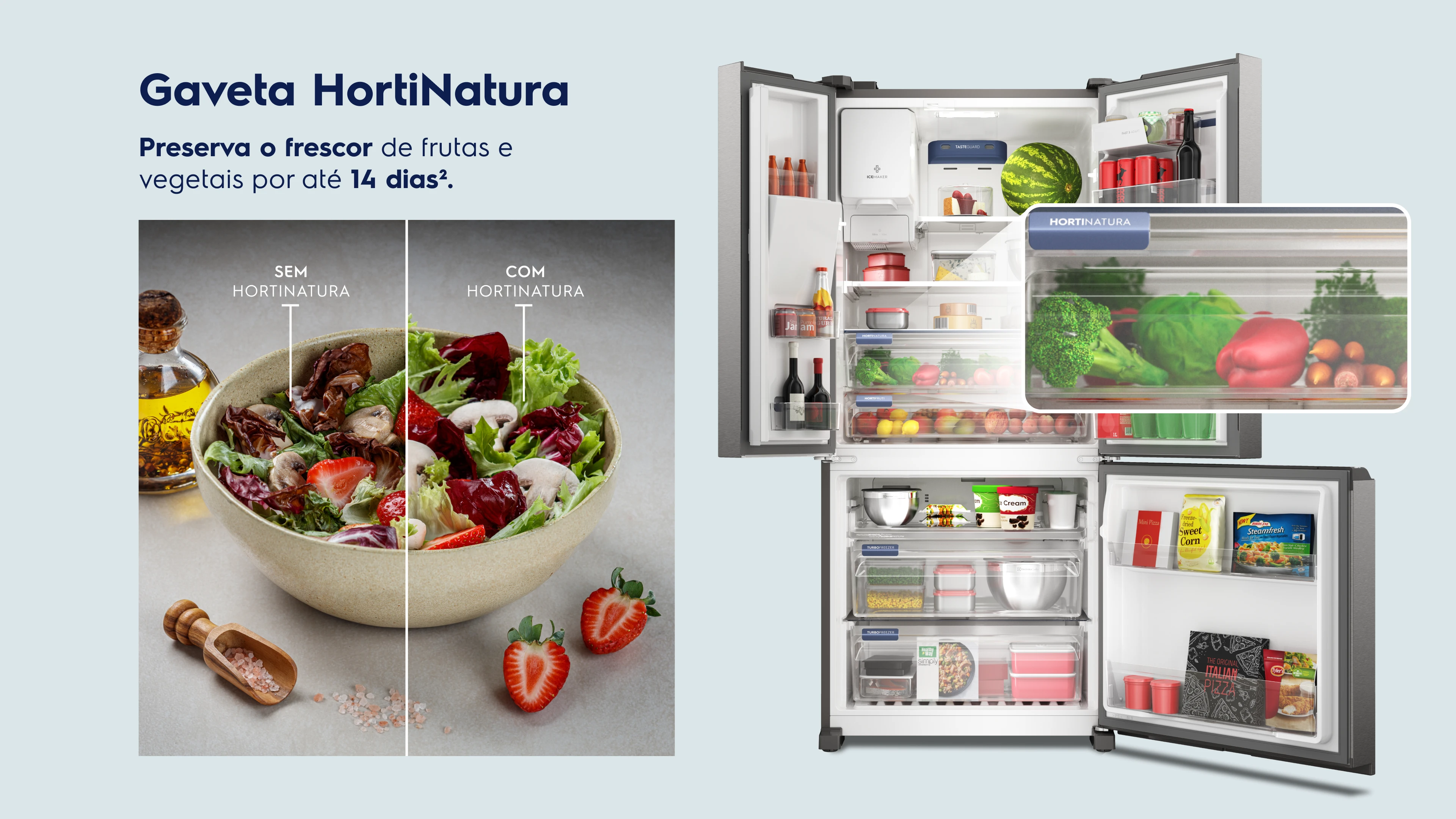 Gaveta HortiNatura Preserva o frescor de frutas e vegetais por até 14 dias 2.