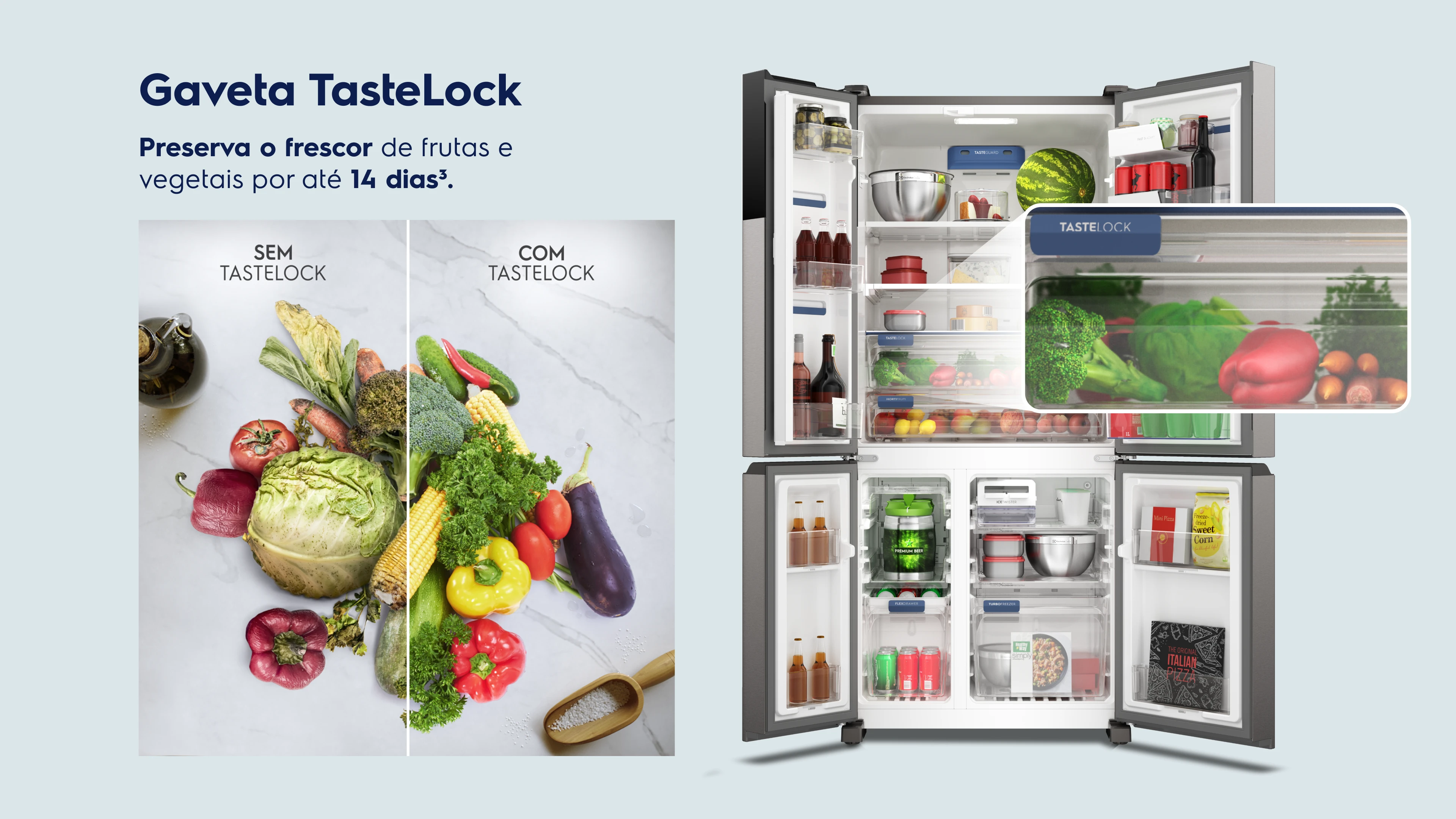 Gaveta TasteLock Preserva o frescor de frutas e vegetais por até 14 dias 3.