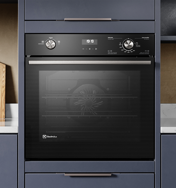 Forno de Embutir a Gás Electrolux 80L Efficient com PerfectCook360