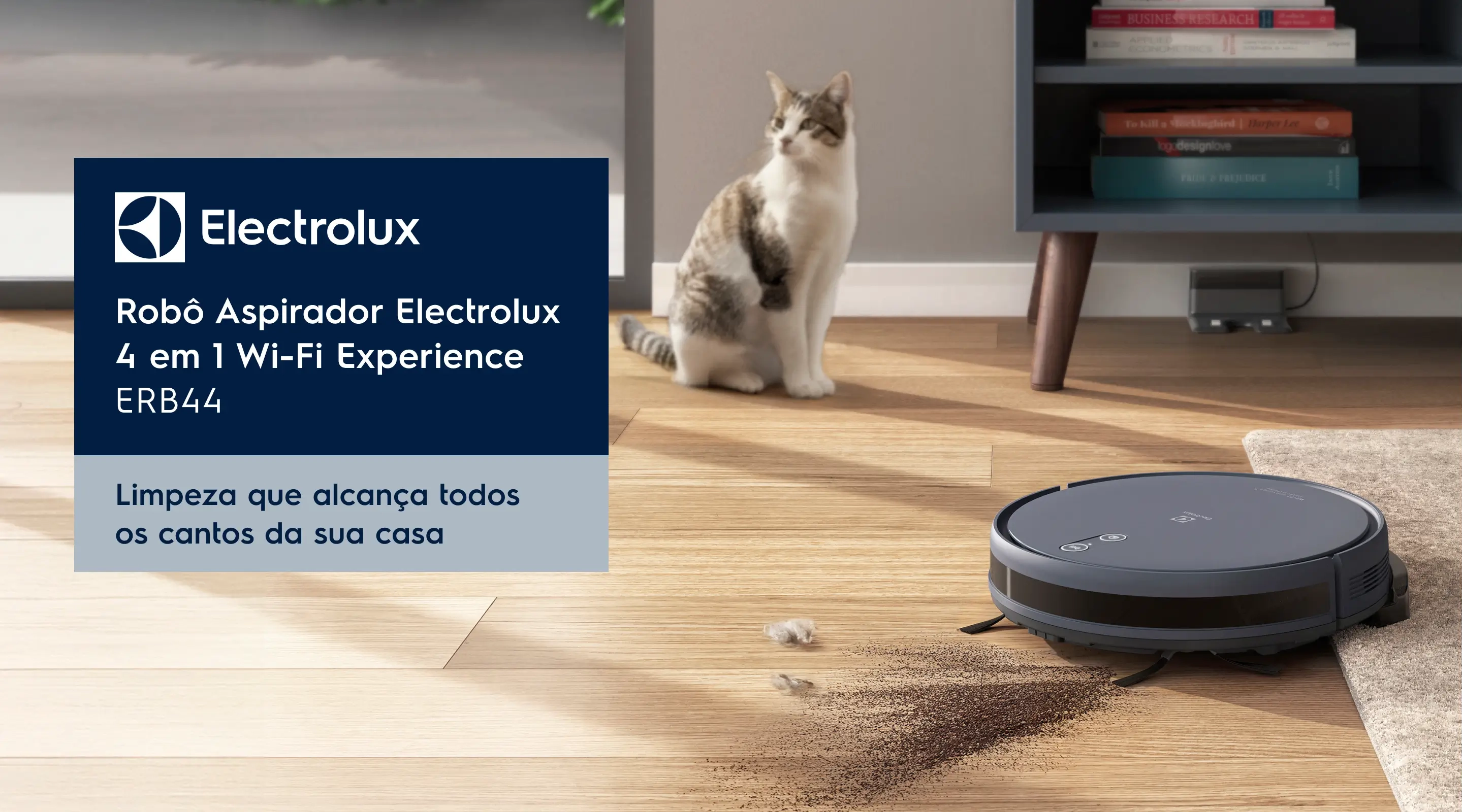 Robô Aspirador Electrolux 4 em 1 Wi-Fi Experience ERB44 - Limpeza que alcança todos os cantos da sua casa