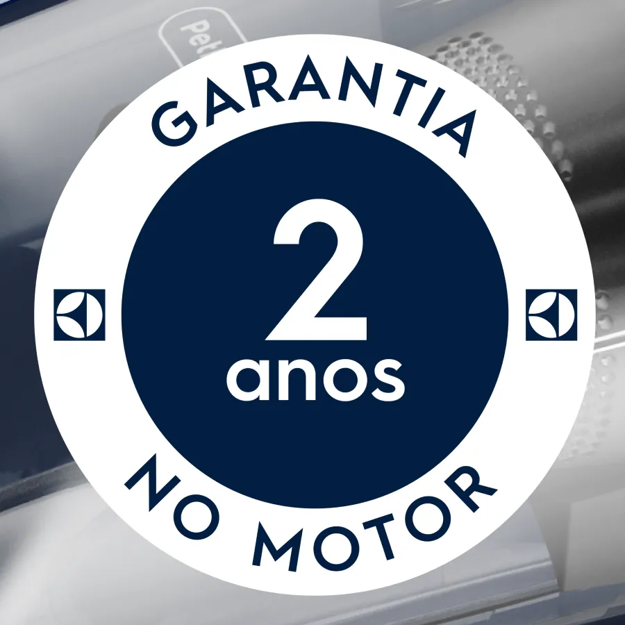 Um ano de garantia no produto e dois anos no motor⁵ para a sua tranquilidade