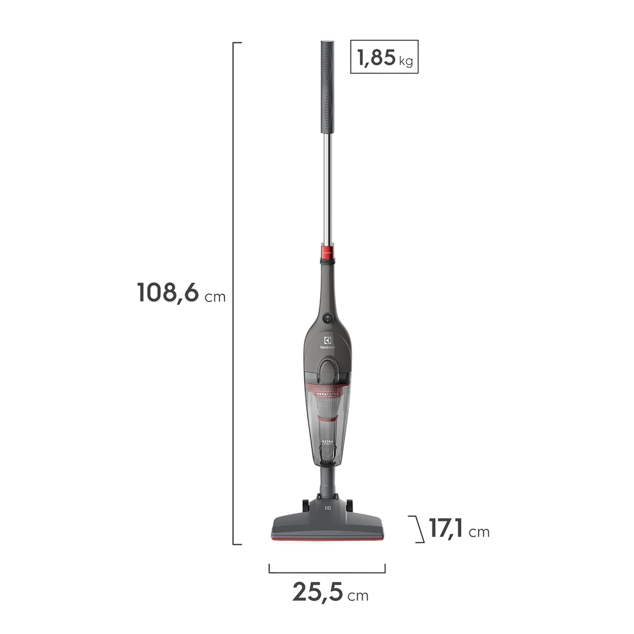 Aspirador vertical Electrolux STK15 cinza com haste e bocal para piso