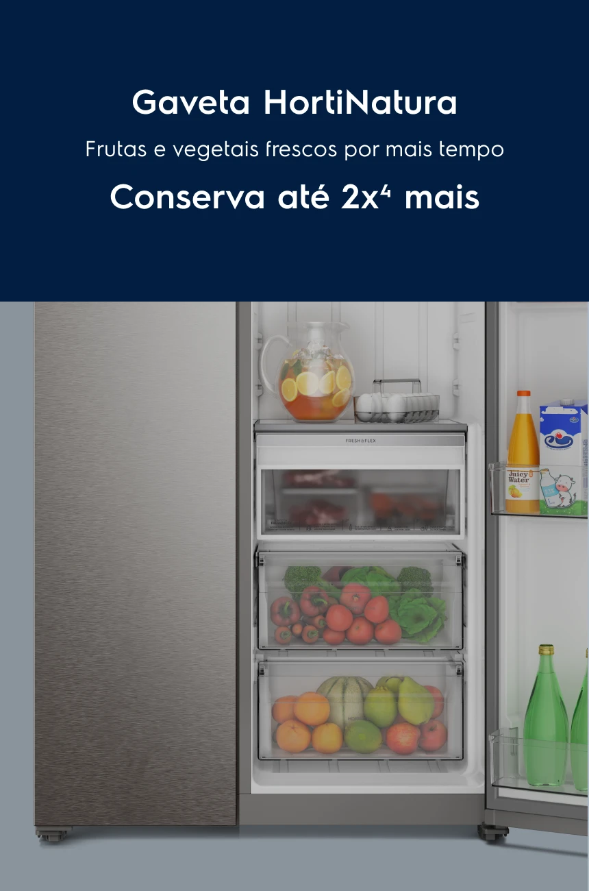 Gaveta HortiNatura - Frutas e vegetais frescos por mais tempo. Conserva até 2x<sup>4</sup> mais