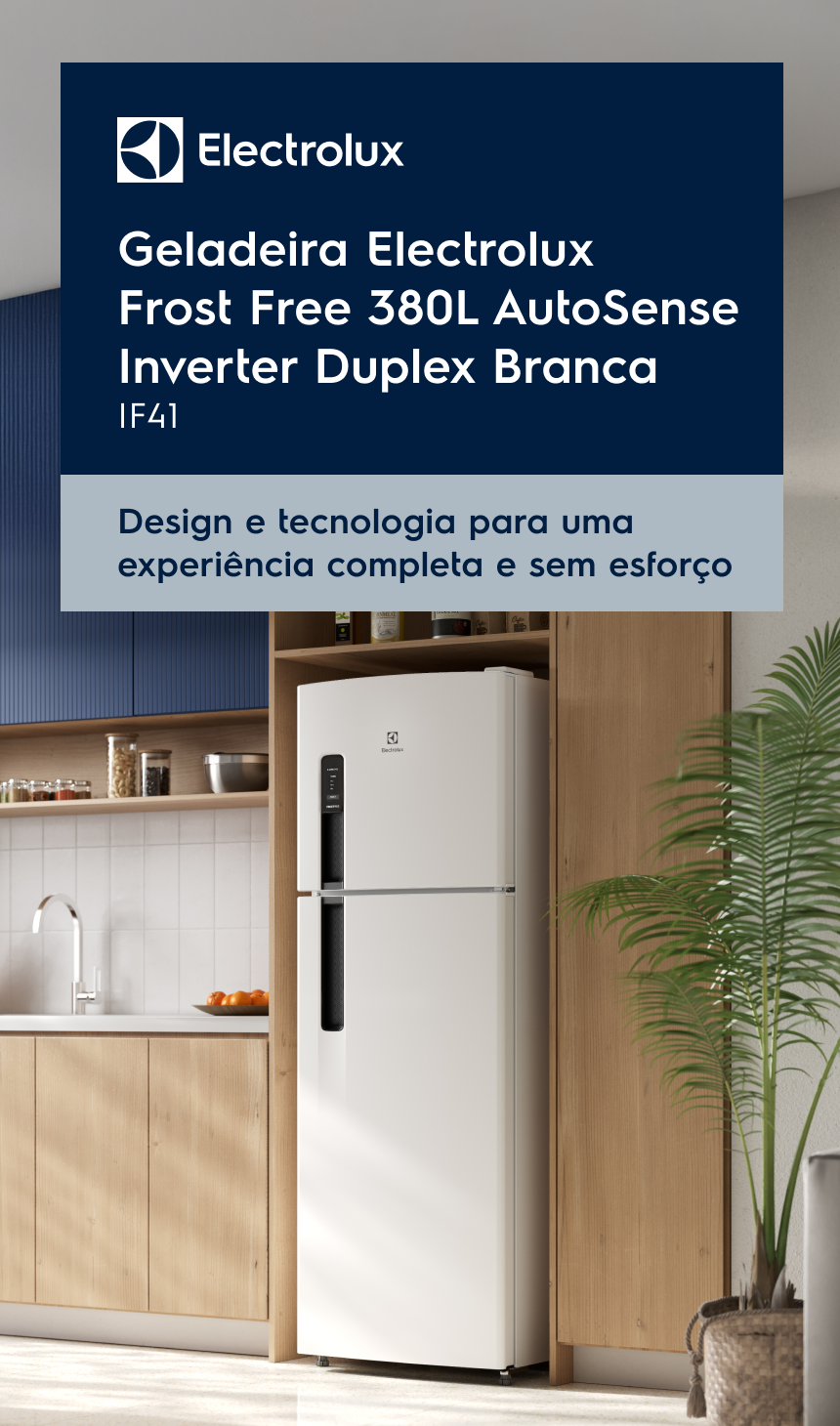 Geladeira Electrolux Frost Free 380L AutoSense Duplex Branca IF41 - Design e tecnologia para uma experiência completa e sem esforço
