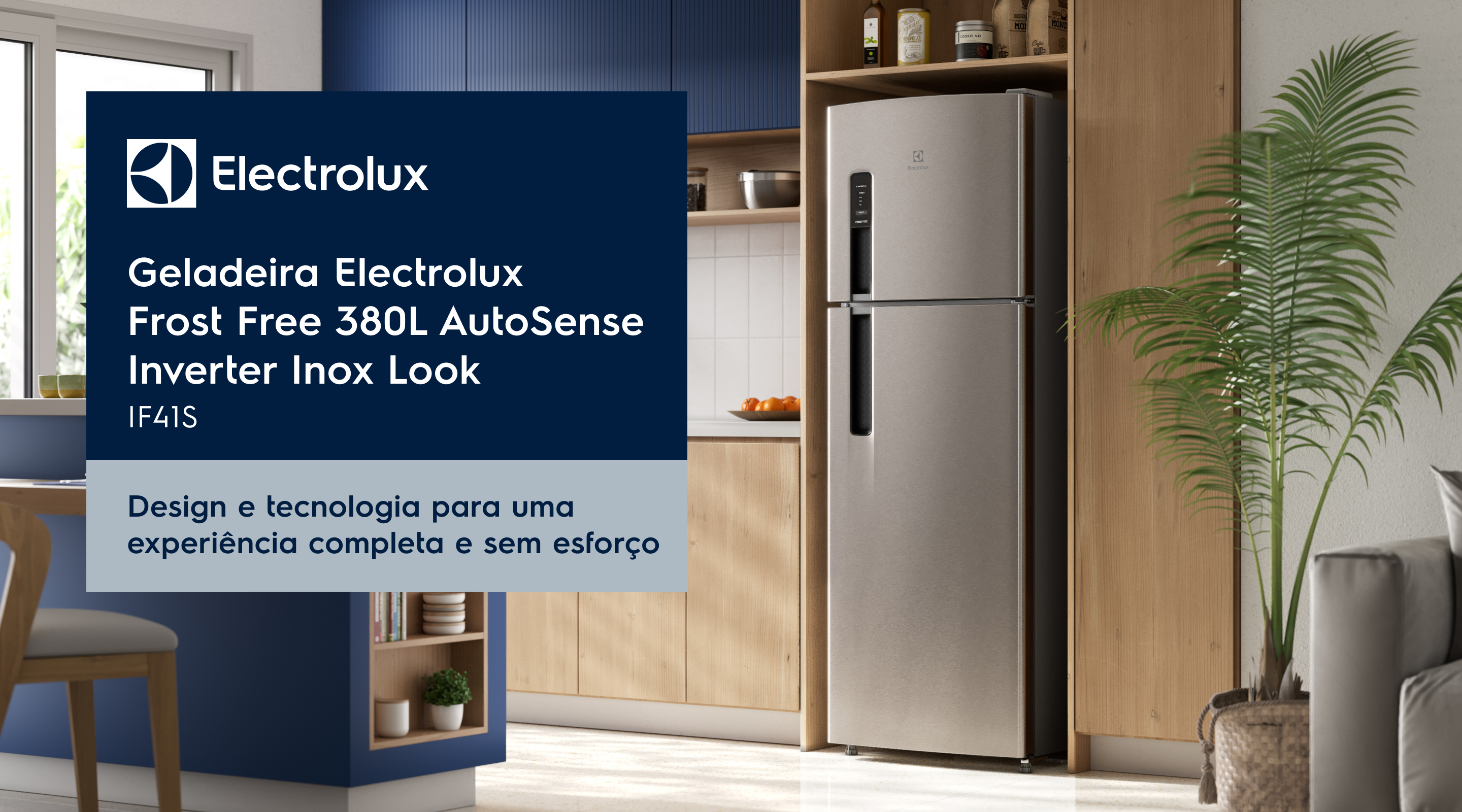 Geladeira Electrolux Frost Free 380L AutoSense Inox Look - IF41S - Design e tecnologia para uma experiência completa e sem esforço