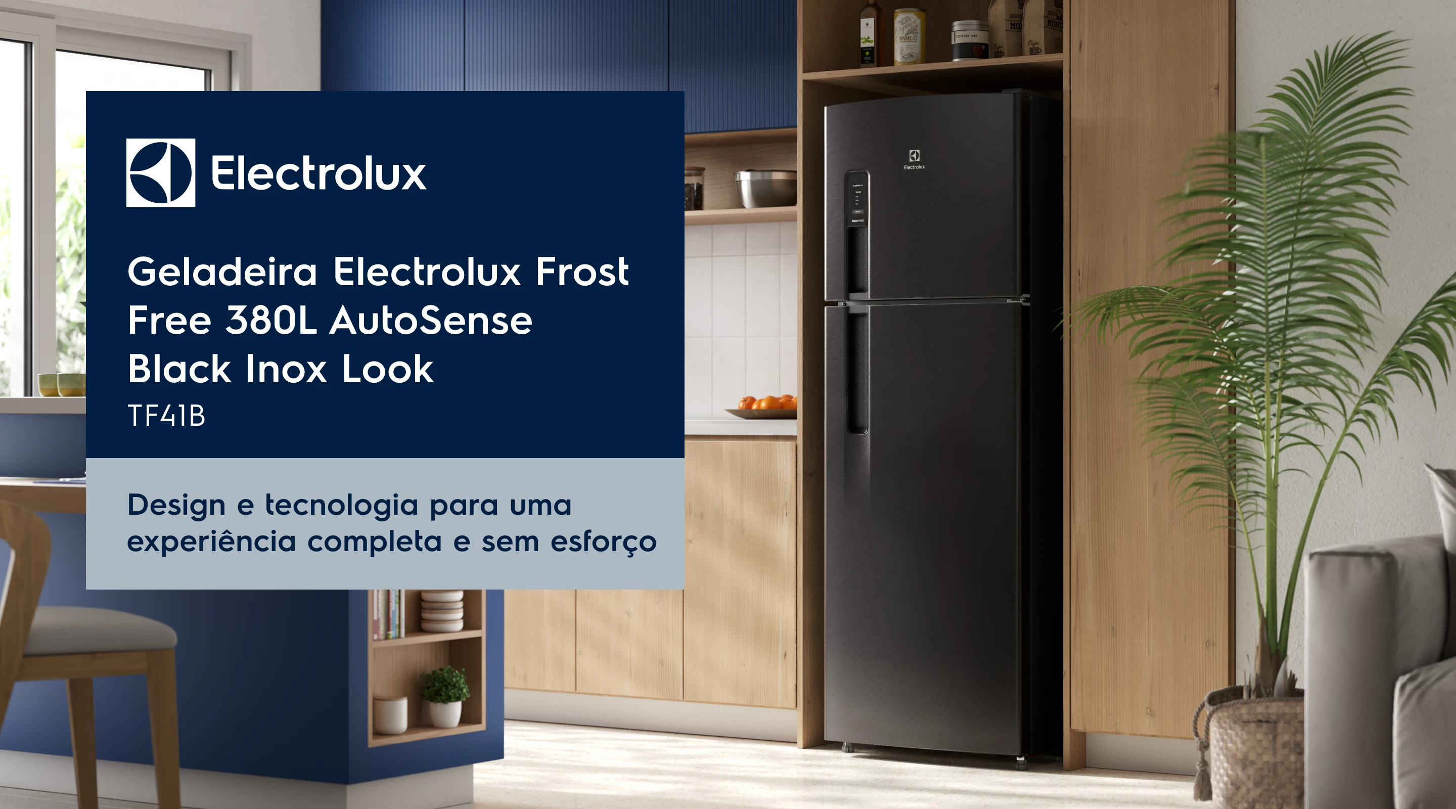 Geladeira Electrolux Frost Free 380L AutoSense Black Inox Look - TF41B - Design e tecnologia para uma experiência completa e sem esforço