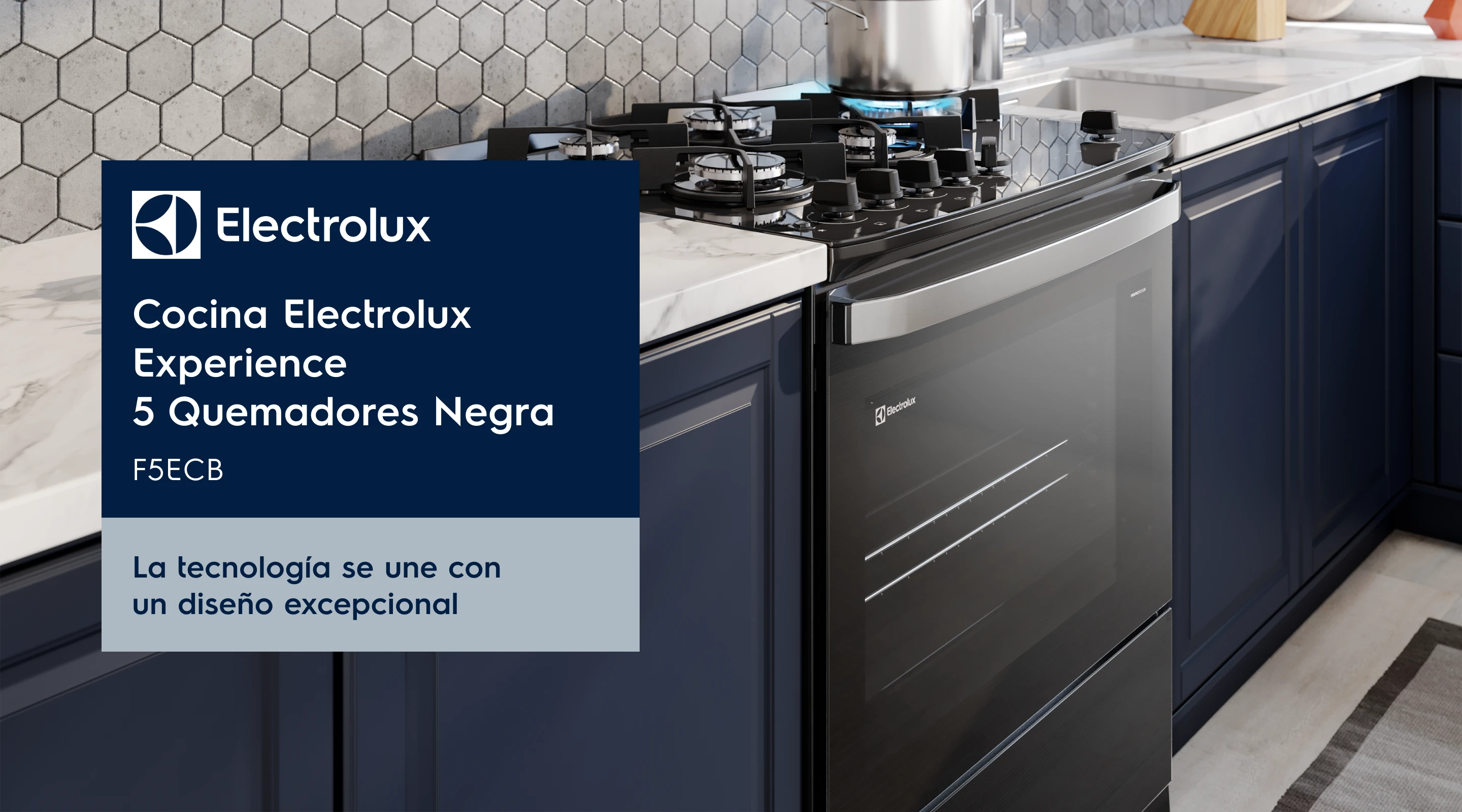 Electrolux Cocina Electrolux Experience 5 Quemadores Negra - F5ECB