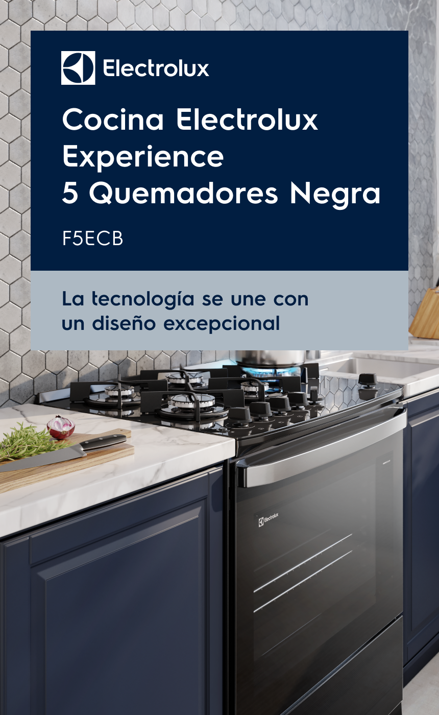 Electrolux Cocina Electrolux Experience 5 Quemadores Negra - F5ECB
