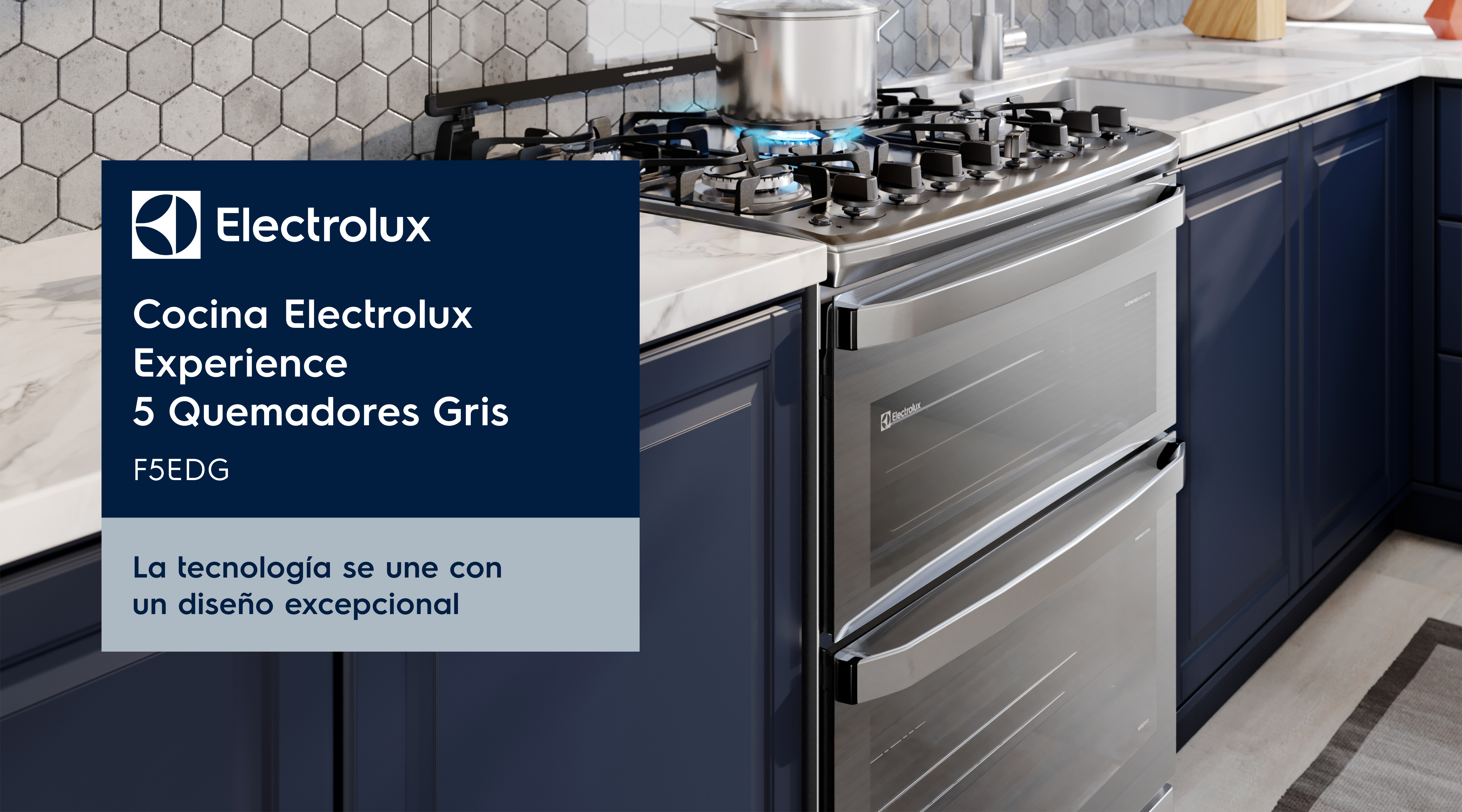Cocina Electrolux Experience F5EDG | 5 Quemadores y Diseño Gris Moderno