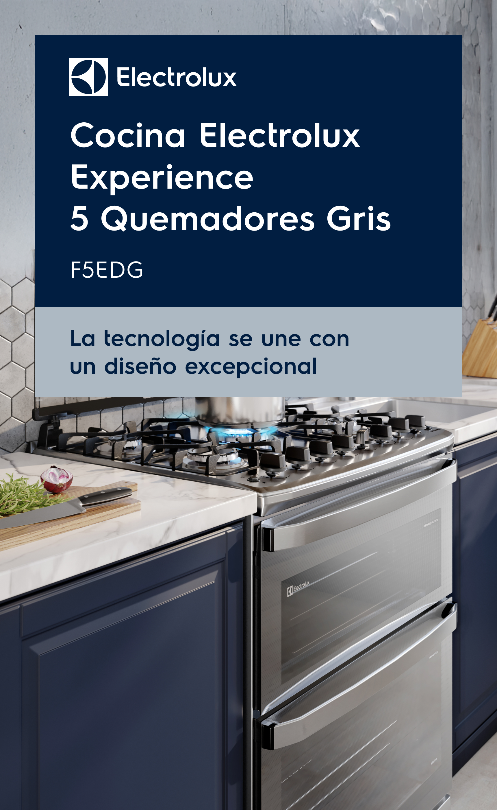 Cocina Electrolux Experience F5EDG | 5 Quemadores y Diseño Gris Moderno