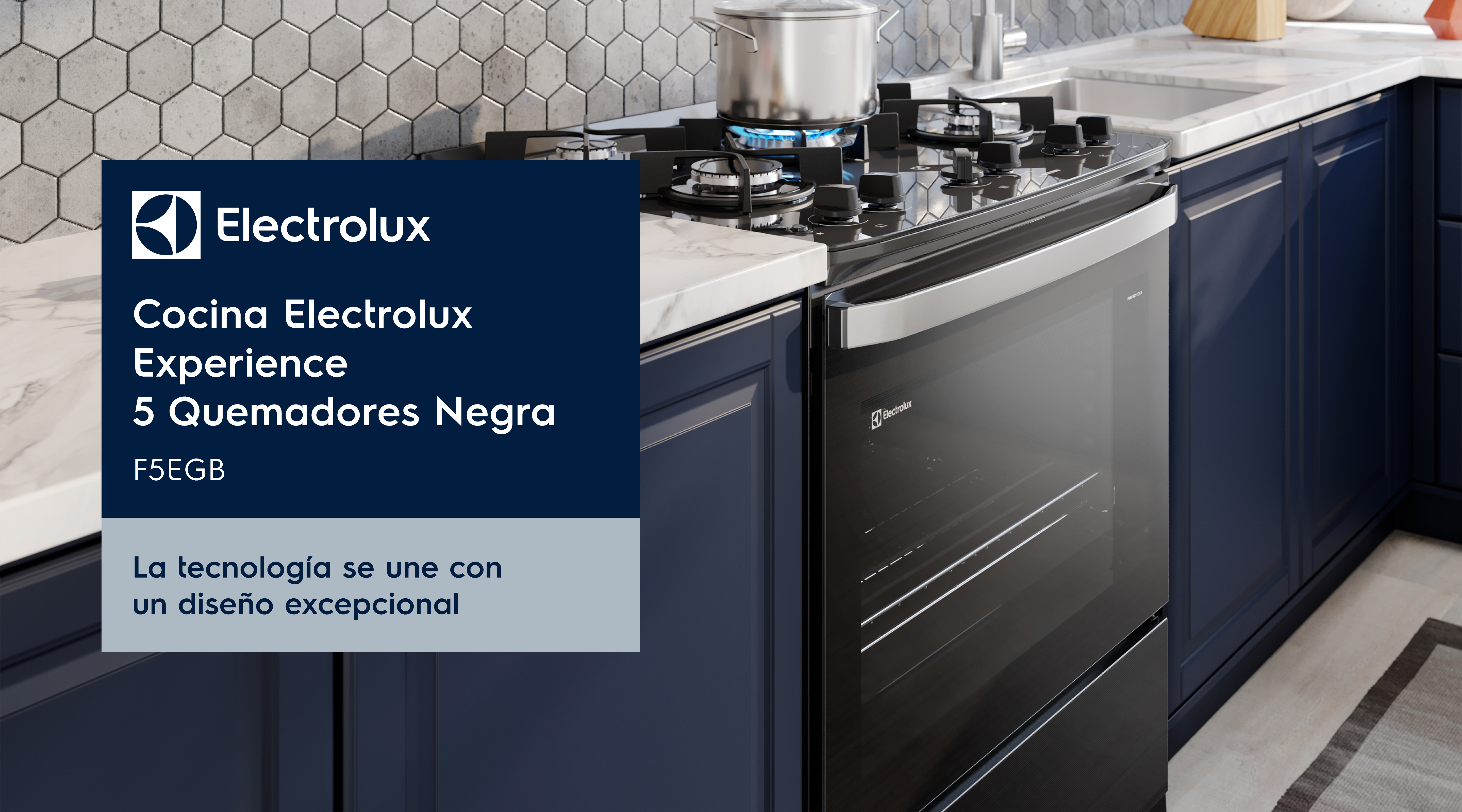 Cocina Electrolux Experience F5EGB | 5 Quemadores y Diseño Negro Elegante