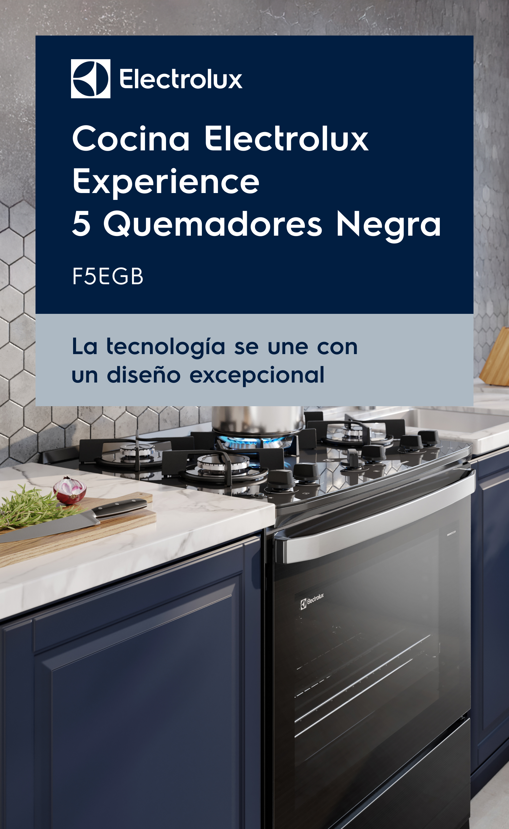 Cocina Electrolux Experience F5EGB | 5 Quemadores y Diseño Negro Elegante