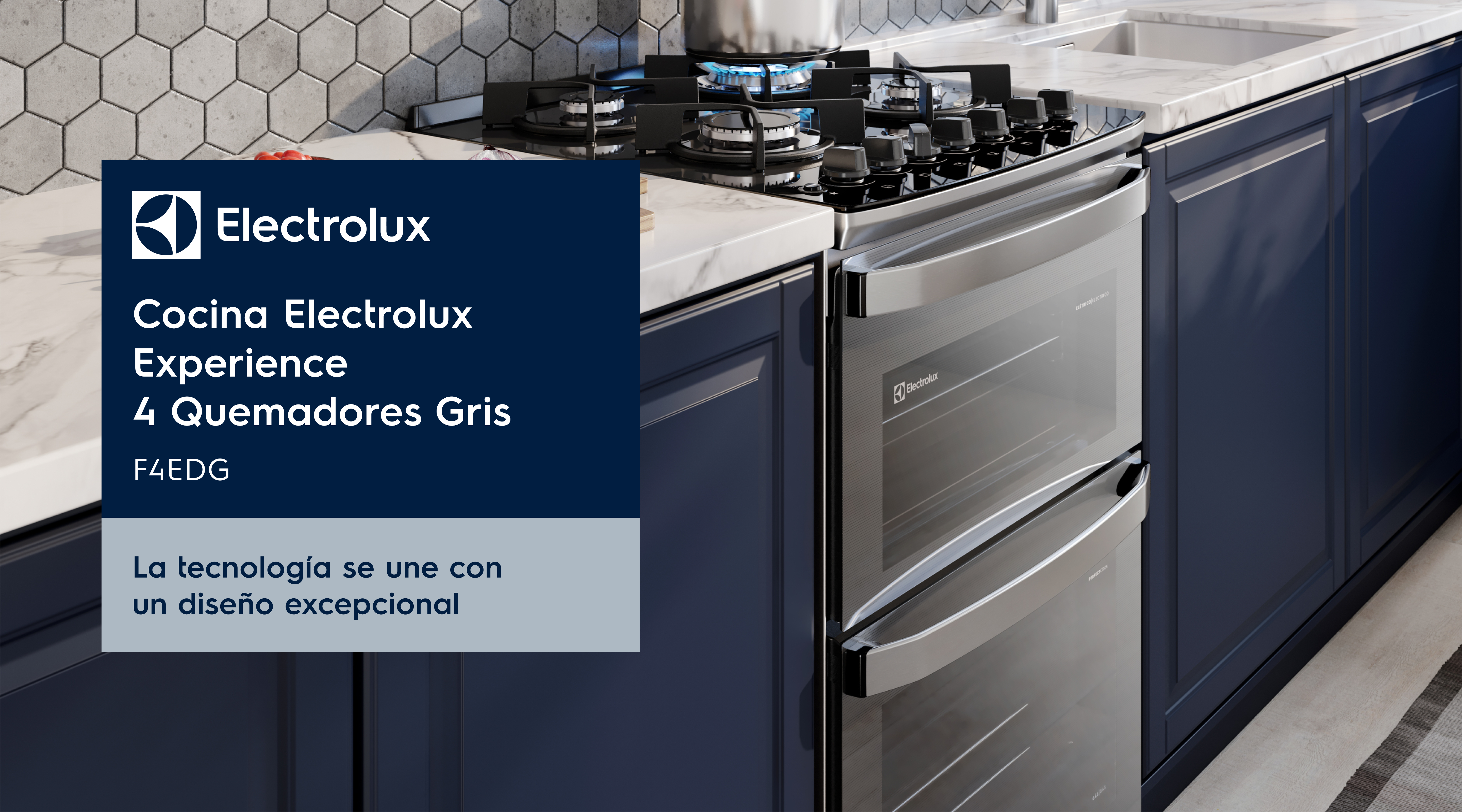 Cocina Electrolux Experience F4EDG | 4 Quemadores y Diseño Gris Moderno
