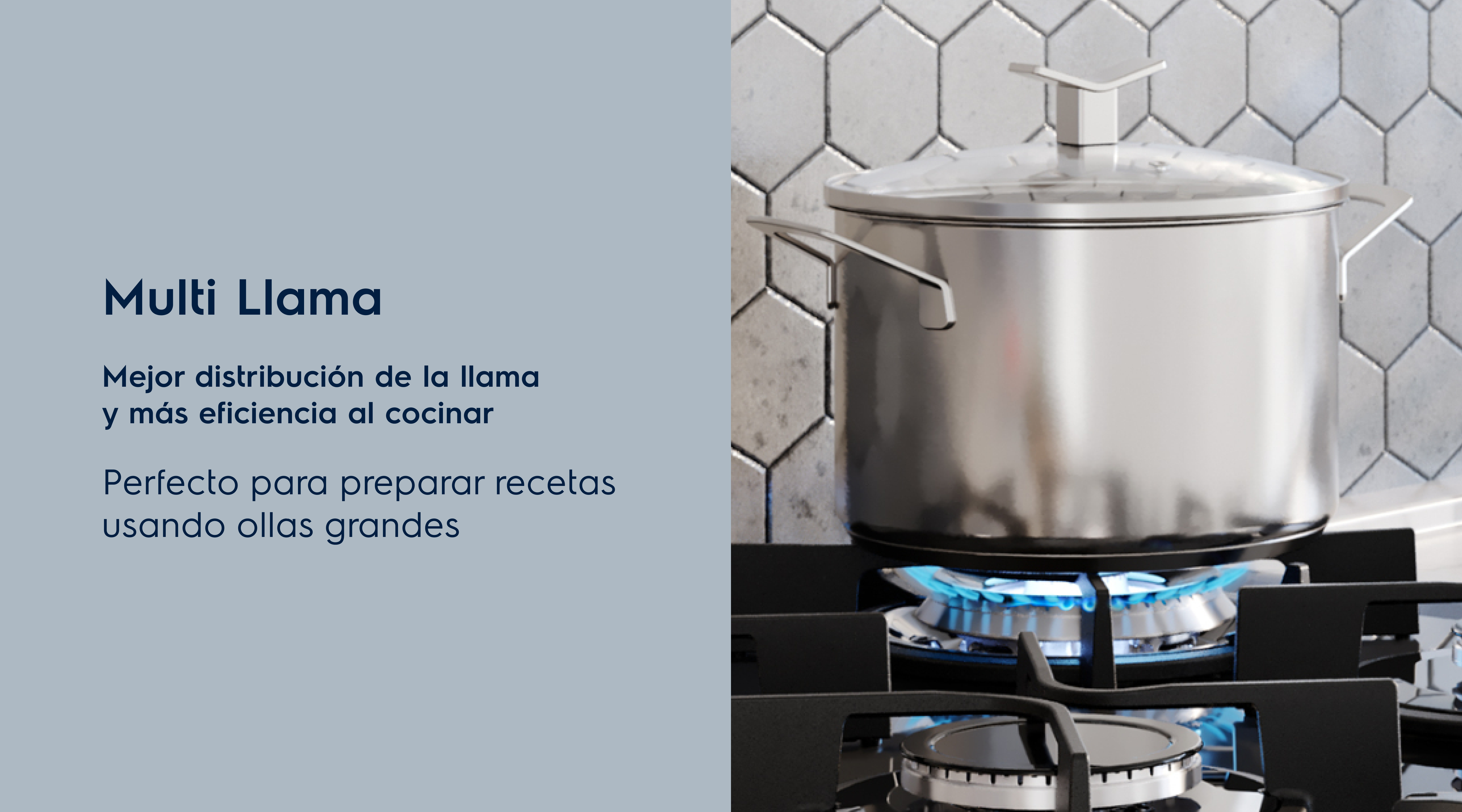 Multi Llama Mejor distribución de la llama y más eficiencia al cocinar Perfecto para preparar recetas usando ollas grandes.