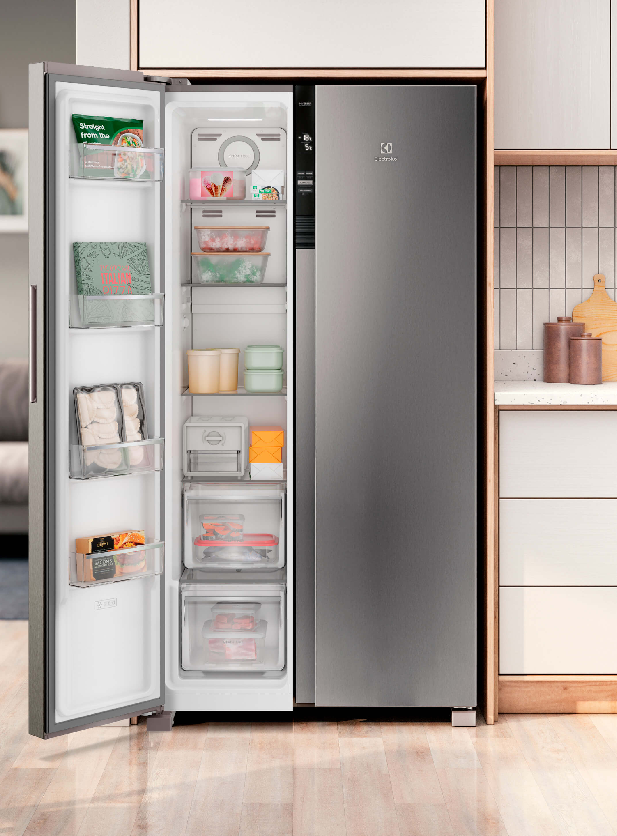 Combo Refrigeradora Side by Side 517L (ERSA53V2HVG) + Microondas