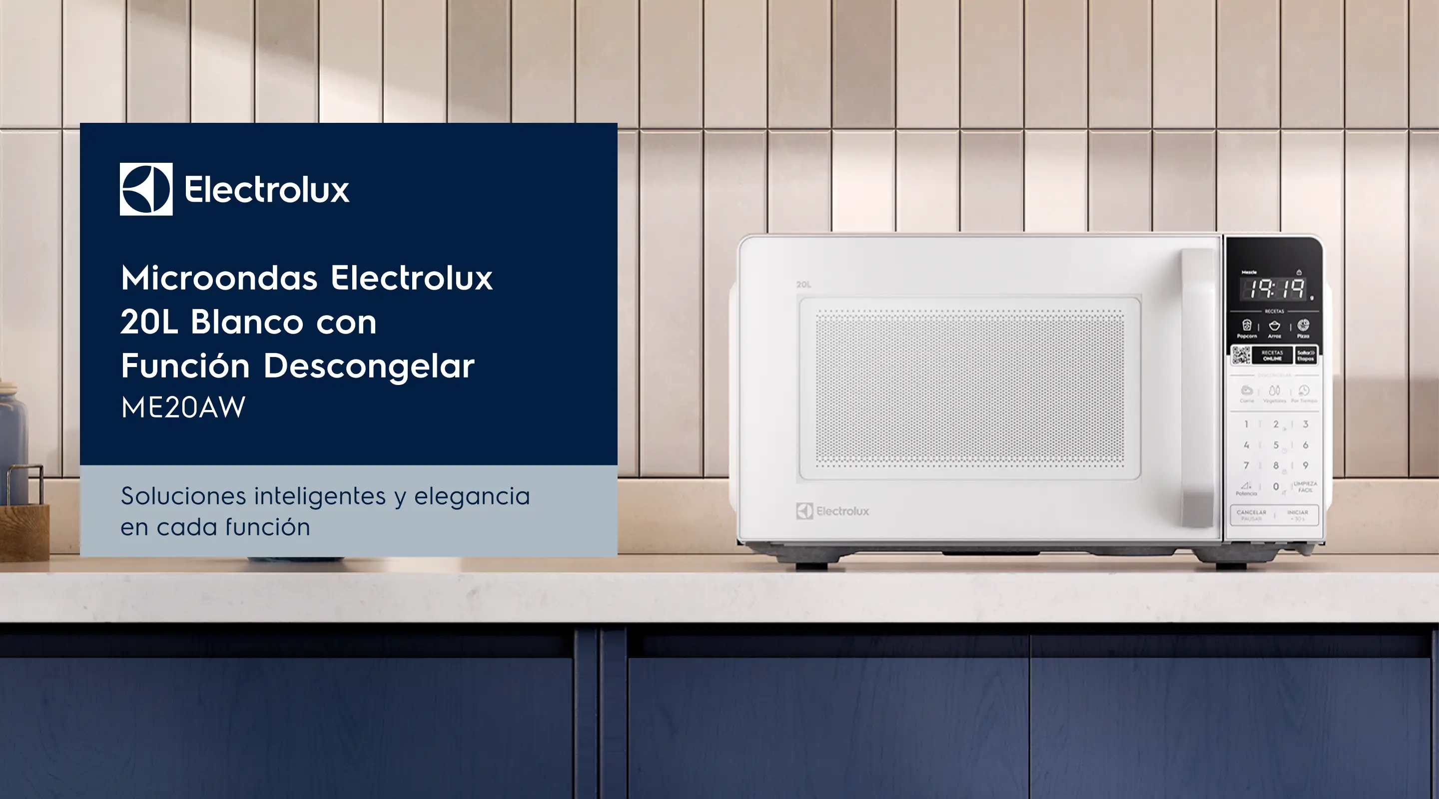 Microondas Electrolux 20L Blanco con Función Descongelar ME20AW - Soluciones inteligentes y elegancia en cada función